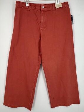Universal Thread Womens Size 16 Sailor Wide Leg Ankle Jeans High Rise Light Red